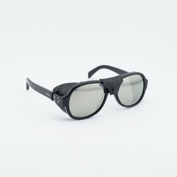 Celine CL40301U 01C Sunglasses Black Square Frame, Smoke Mirror Lenses main image 3